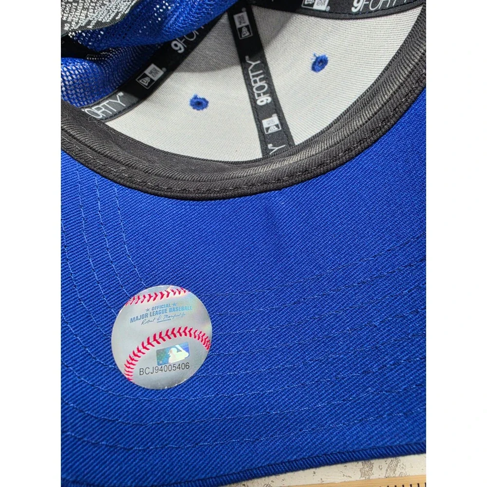 New Era 9FORTY New York Mets Womens Blue Rhinestone Trucker Hat Adjustable MLB